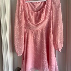 Pink Long Sleeve Dress